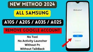 All Samsung A10s/A20s/A03s/A02s FRP UnlockGoogle Account Bypass 2024 | Without Pc - New Method