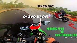 Kawasaki Ninja Zx10r VS Ducati Panigale 899 l DRAG RACE l #kawasaki #motovlog #youtube