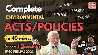  Complete Environmental Acts and Bodies | UPSC-Prelims 2024 | You must watch this