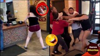 MOST BRUTAL ! Racist Karens SLAPS a MAN and gets INSTANT KARMA! Best of the week