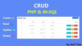 PHP CRUD Operations with MySQL Database | Create , Read , Update , Delete 