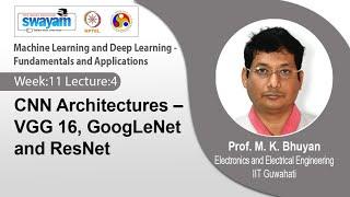 Lec 40: CNN Architectures – VGG 16, GoogLeNet and ResNet