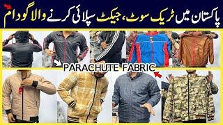 Pakistan me Parachute Fabric Tracksuits & Jackets supply karne wala Biggest Wholesale Godam