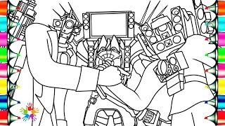 Skibidi Toilet New Coloring Pages / How to color TITAN SPEAKERMAN & TITAN CAMERAMAN & TITAN TV MAN