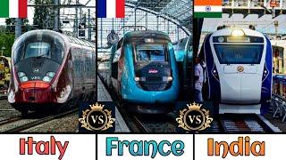 INDIAN RAILWAYS Vs FRENCH RAILWAYS Vs ITALIAN RAILWAYS Comparison in 2024 || Triple Comparison