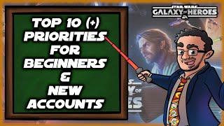 Top 10 (+) Priorities for New Accounts & Beginners in Star Wars Galaxy of Heroes!