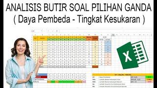 CARA CEPAT MENGHITUNG DAYA PEMBEDA DAN TINGKAT KESUKARAN BUTIR SOAL PILIHAN GANDA DENGAN EXCEL