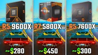 AMD RYZEN 5 9600X vs RYZEN 7 5800X3D vs RYZEN 5 7600X | Test in 6 Games