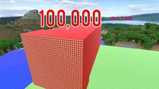 One MILLION Block in ONE minute! -  From 1 to 1,000,000 in MineCraft World