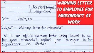 Warning letter to employees for misconduct at work|| warning letter to employees #warningletter