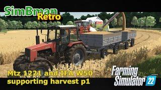 Mtz 1221 and IFA W50 supporting harvest part 1 / Farming Simulator 22 / FS22, LS22