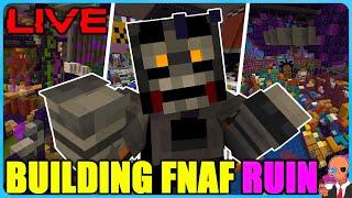 Building FNAF Security Breach RUIN In Minecraft // Live Let's Talk Part 1