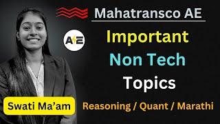 Important Non Tech Topics for Mahatransco AE - By Swati Ma'am @strategiceducation4848