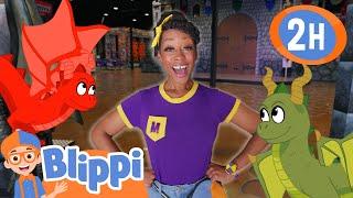 Meekah Goes on a  Magical Quest for Dragons!  | Blippi | Educational Kids Videos | Moonbug Kids