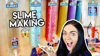 MAKING SLIME AT ELMERS SLIME MAKING STATION WITH NEW ELMERS SLIME GUE!!