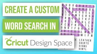  How to Create a Custom Word Search in Cricut Design Space