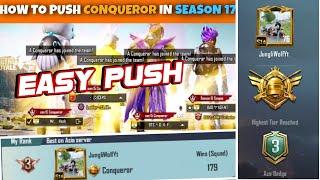 How to push Conqueror Easily  in 5 Days | SEASON 17 | In Squad | Best tips and tricks | Pubg Mobile