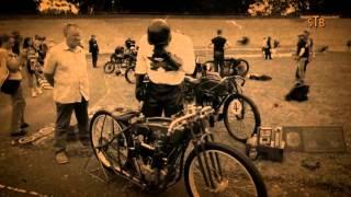 Motorcycle Racing on real Board Track with Harley Excelsior Super X Indian