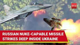 Russian Ballistic Missile Destroys Ukrainian Airfield; Blows Up Fighter Aircraft & Vehicles | Watch