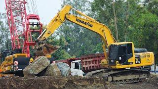 Fantastic New Project!! CAT 336 KOMATSU PC210 Excavator Dump Truck Work Together