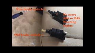 W202 Brake light switch repair ABS and BAS warning lights. No cruise control. No brake lights