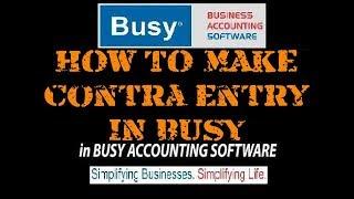 How to Make A Contra Entry in Busy || Cash Or bank Entry in Busy ||