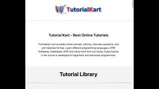 Tutorial Kart - Best Online Tutorials | الكارت التعليمي - أفضل البرامج التعليمية على الإنترنت