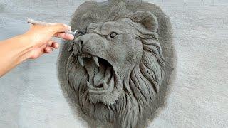 It's amazing how I made the ferocious lion head relief