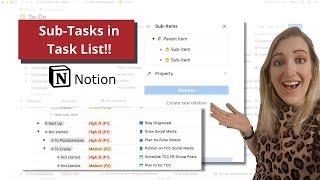 Creating To Do Lists in Notion with the new Sub-Item Feature! (Notion Tutorial)