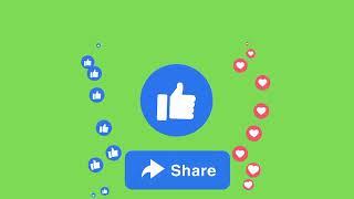 Facebook  follow button  | like button green screen video | Share button no copyright #greenscreen