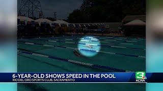 6-year-old swimmer from Sacramento speeds toward records at Rio Del Oro Spring Invitational