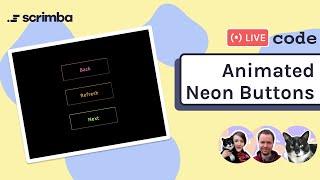 Live-code animated neon buttons | HTML, CSS & JavaScript