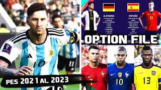 PES 2021 actualizado al 2023 | OPTION FILE 'MUNDIAL'  || PS4 - PS5 - PC ||| TUTORIAL