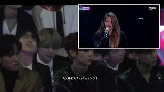 171201 BTS Jungkook reaction to Ailee @mama2017