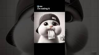 Why Is Little Kitten Eating Toilet Paper…?! #ai #meme