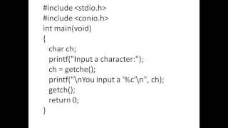 getch and getche functions in c language in telugu