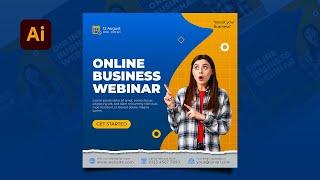 Social Media Poster Design for Online Webinars with Illustrator | Design Crafters Hub