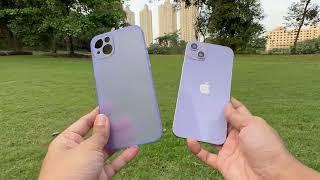 SQUIF Back Case for iPhone 14 Plus Paper Silicone Purple