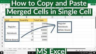 How to Copy and Paste Merged Cells in Single Cells in Excel | Copy and Paste Merged Cells in Excel