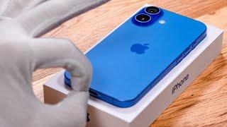 Apple iPhone 16 Ultramarine Unboxing 128 GB Aesthetic ASMR