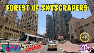 Dubai Marina & JBR Driving Tour  4K Urban Forest of Skyscrapers (June 2024)