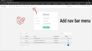 Customize the head navigation bar | Laravel