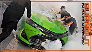 Corolla X BURNOUT & DRIFTING || Daira 23 Autoshow || Creative Hamza || Lime Green Corolla X ||