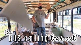 Bus Build Day One: How to Remove the Ceiling from a Skoolie