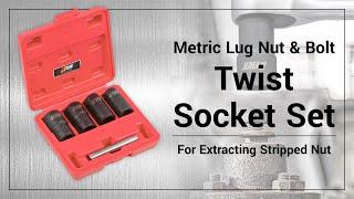 EWK 5 Pcs Twist Socket Set - For Extracting Heavily Stripped Nut│EB0288│EWKtool