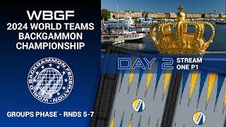 Day 2, Stream 1 P1: Groups Phase - Rnds 5-7 | WBGF 2024 World Teams Backgammon Championship