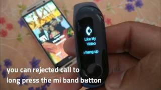 Mi band 3 call notification and call rejection feature