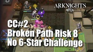 Arknights CC#2 Broken Path No 6-Star Risk 8 Challenge