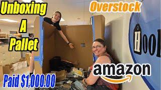 Unboxing a Huge amount of Items from this amazon Overstock Pallet that I paid $1,000.00 for.