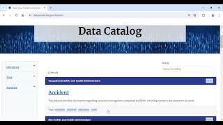 DOL API Video #1: How to browse data in the Data Catalog